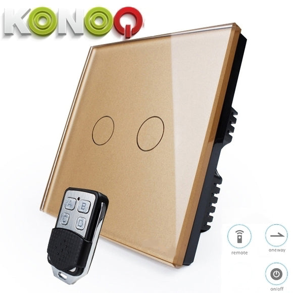 KONOQ - 2Gang 1Way Wifi On-Off Switch (Via Broadlink)