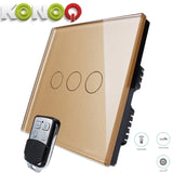 KONOQ - 3Gang 1Way Wifi On-Off Switch (Via Broadlink)