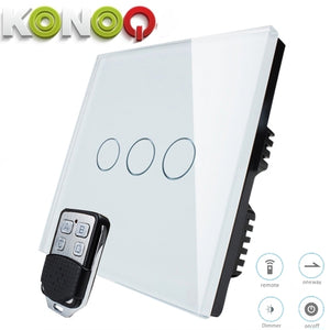 KONOQ - 3Gang 1Way Wifi On-Off Switch (Via Broadlink)